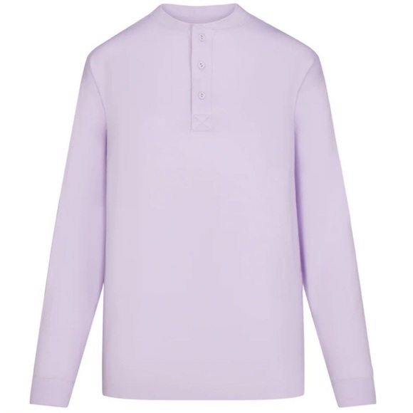 SKIMS Boyfriend Long Sleeve Henley. Size Small. New Without Tags. - Picture 12 of 13
